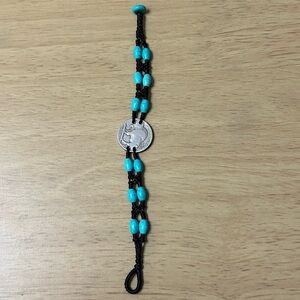Buffalo Nickel Turquoise Beaded Bracelet